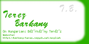 terez barkany business card